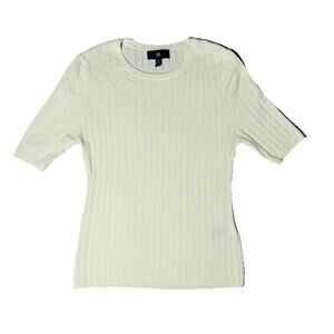BR Banana Republic 100% Extra Fine Merino Wool Cream Ribbed Sweater Top M